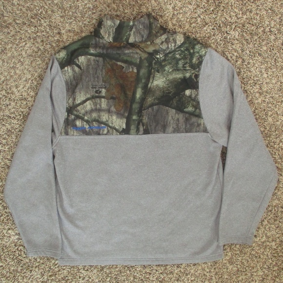 Under Armour Sweatshirt Men's Medium Gray Camo Caliber 1/4 Zip Fleece Pullover‎ - Picture 2 of 6